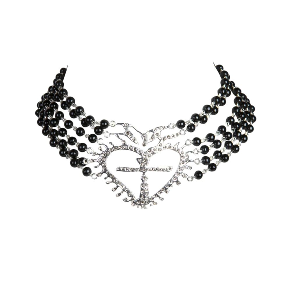 VIRGINS SAINTS & ANGELS VSA La Queen Collar Mystic Black in Silver
